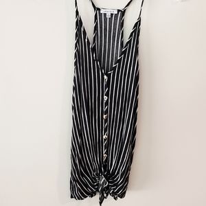 White birch, black and white, button down tie top